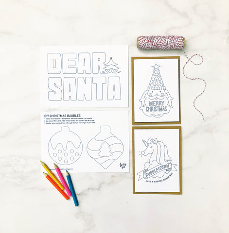 Christmas Card colour-in activity packs