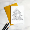 Colour in Christmas Card Bird in Tree (Single card)