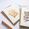 Christmas Cards hand lettered copper foil (Mixed pack of 4)