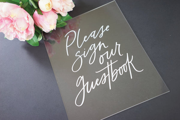 Please Sign Our Guestbook Acrylic Etched Sign