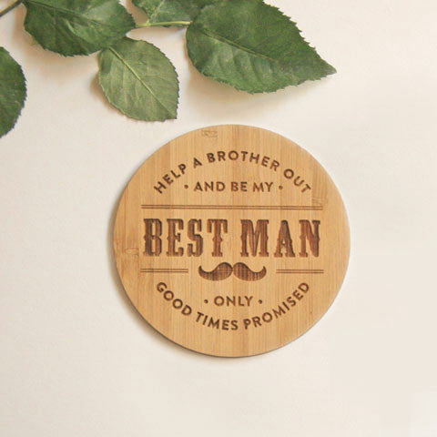 Original Will you be my Best Man Wooden Coasters